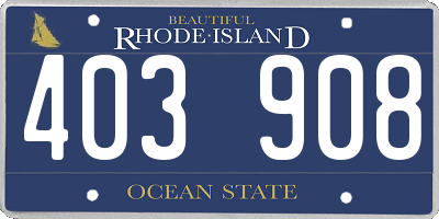 RI license plate 403908