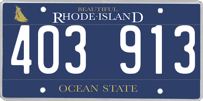 RI license plate 403913