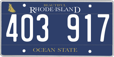 RI license plate 403917