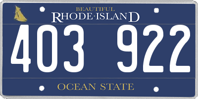 RI license plate 403922