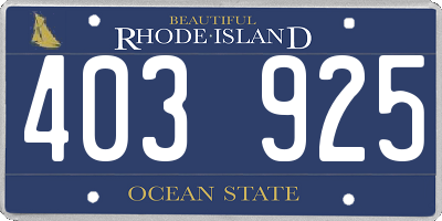 RI license plate 403925