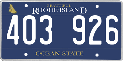 RI license plate 403926