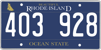 RI license plate 403928
