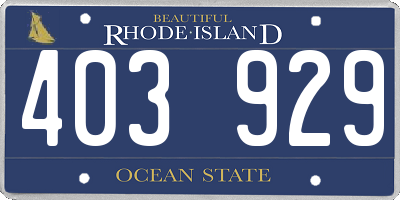 RI license plate 403929