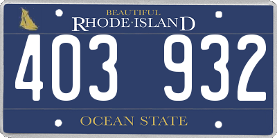RI license plate 403932