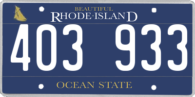 RI license plate 403933
