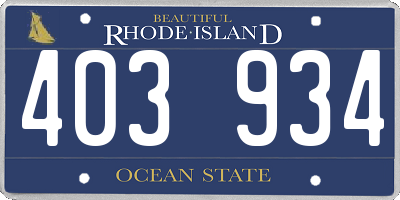RI license plate 403934