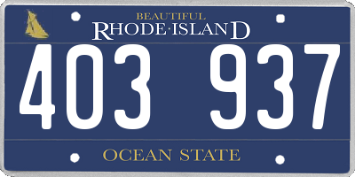 RI license plate 403937