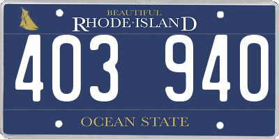 RI license plate 403940
