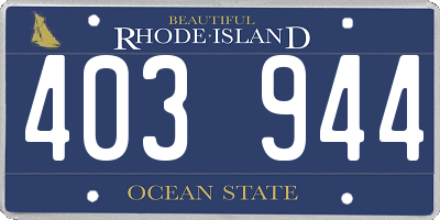 RI license plate 403944