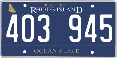 RI license plate 403945