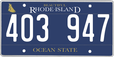 RI license plate 403947