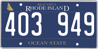 RI license plate 403949