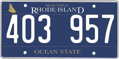 RI license plate 403957