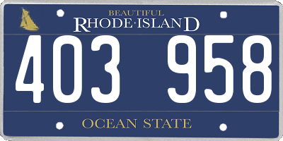 RI license plate 403958