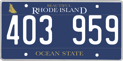 RI license plate 403959