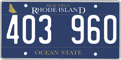 RI license plate 403960