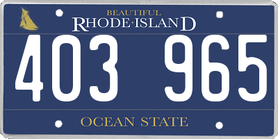 RI license plate 403965