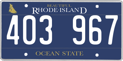 RI license plate 403967