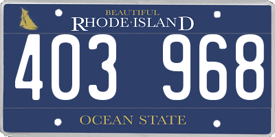 RI license plate 403968