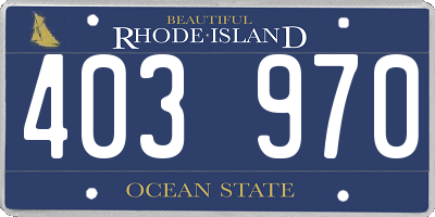RI license plate 403970