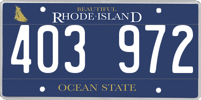 RI license plate 403972