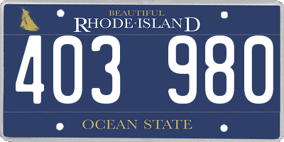 RI license plate 403980