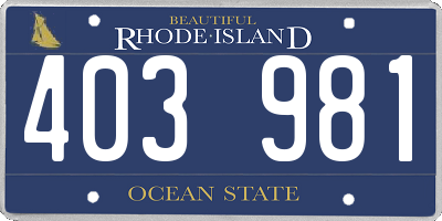 RI license plate 403981