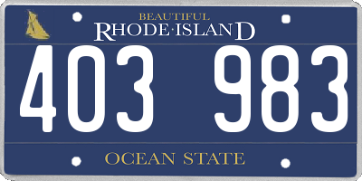 RI license plate 403983