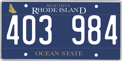 RI license plate 403984