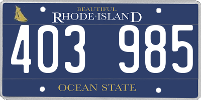 RI license plate 403985