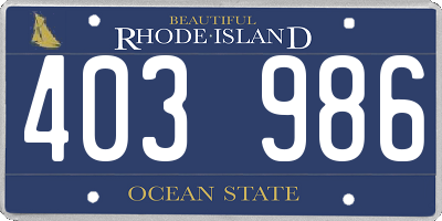 RI license plate 403986