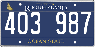 RI license plate 403987