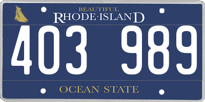 RI license plate 403989