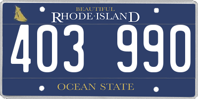 RI license plate 403990