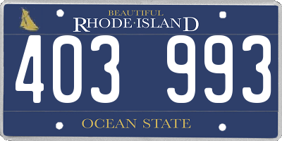 RI license plate 403993