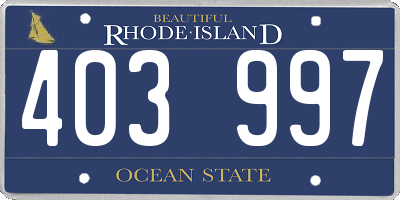 RI license plate 403997