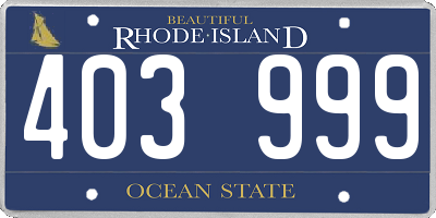 RI license plate 403999