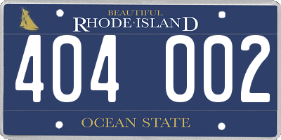 RI license plate 404002