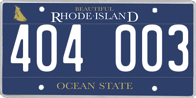 RI license plate 404003