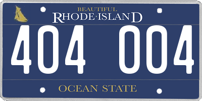 RI license plate 404004