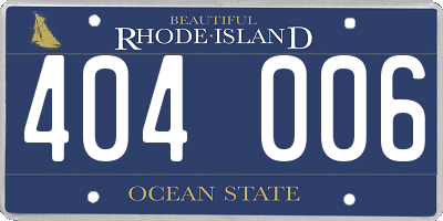 RI license plate 404006