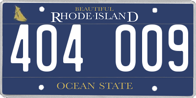 RI license plate 404009