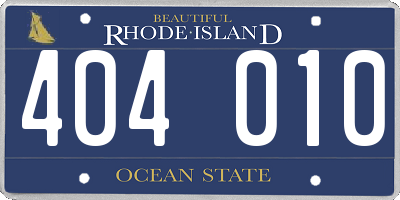 RI license plate 404010