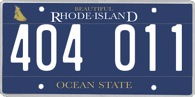 RI license plate 404011
