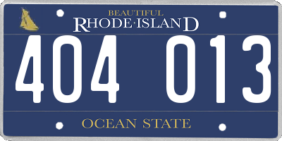RI license plate 404013
