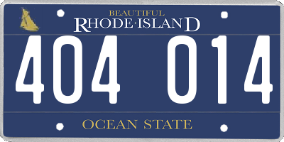 RI license plate 404014