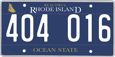 RI license plate 404016