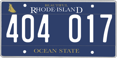 RI license plate 404017