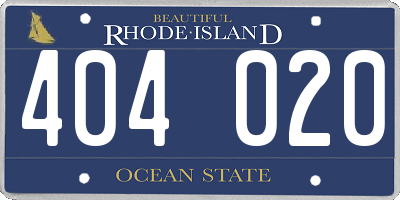 RI license plate 404020